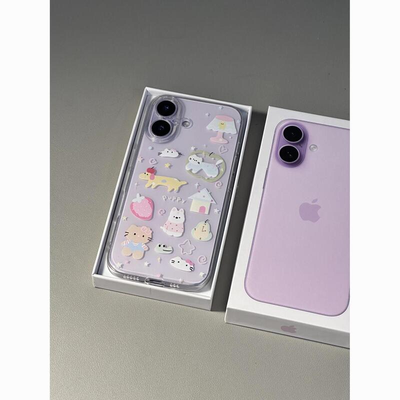 Strawberry Star Animal Illustration Suitable for Apple Iphone1514Promax Mobile Phone Case 16 Simple 13 All-Inclusive 17