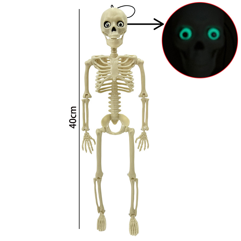Esqueleto de Plástico Simulado de 60cm para Decoración de Halloween, Casa Embrujada, Props de Escena.