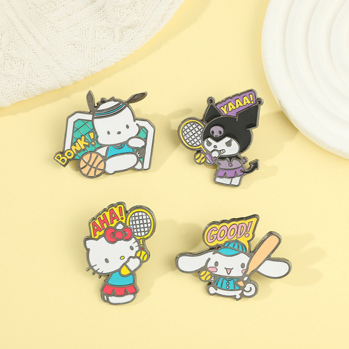 Cute and soft Sanrio metal badge Kurome badge cartoon comic style high-end accessories brooch wholesale