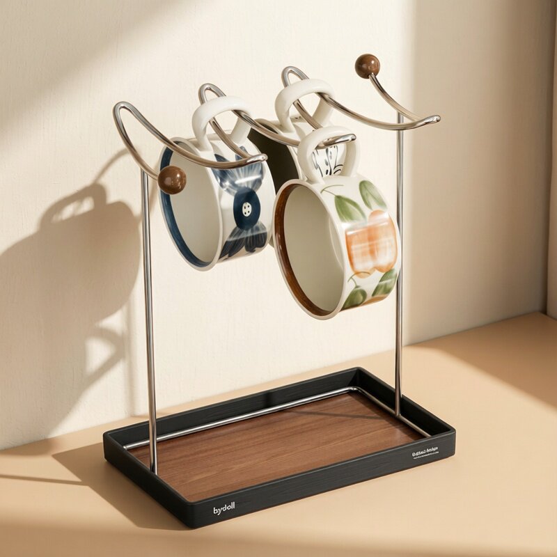 Cup Rack Drain Tray Rack Kitchen Dining Table Top Shelf Glass Cup Tea Cup Coffee Cup Storage Rack