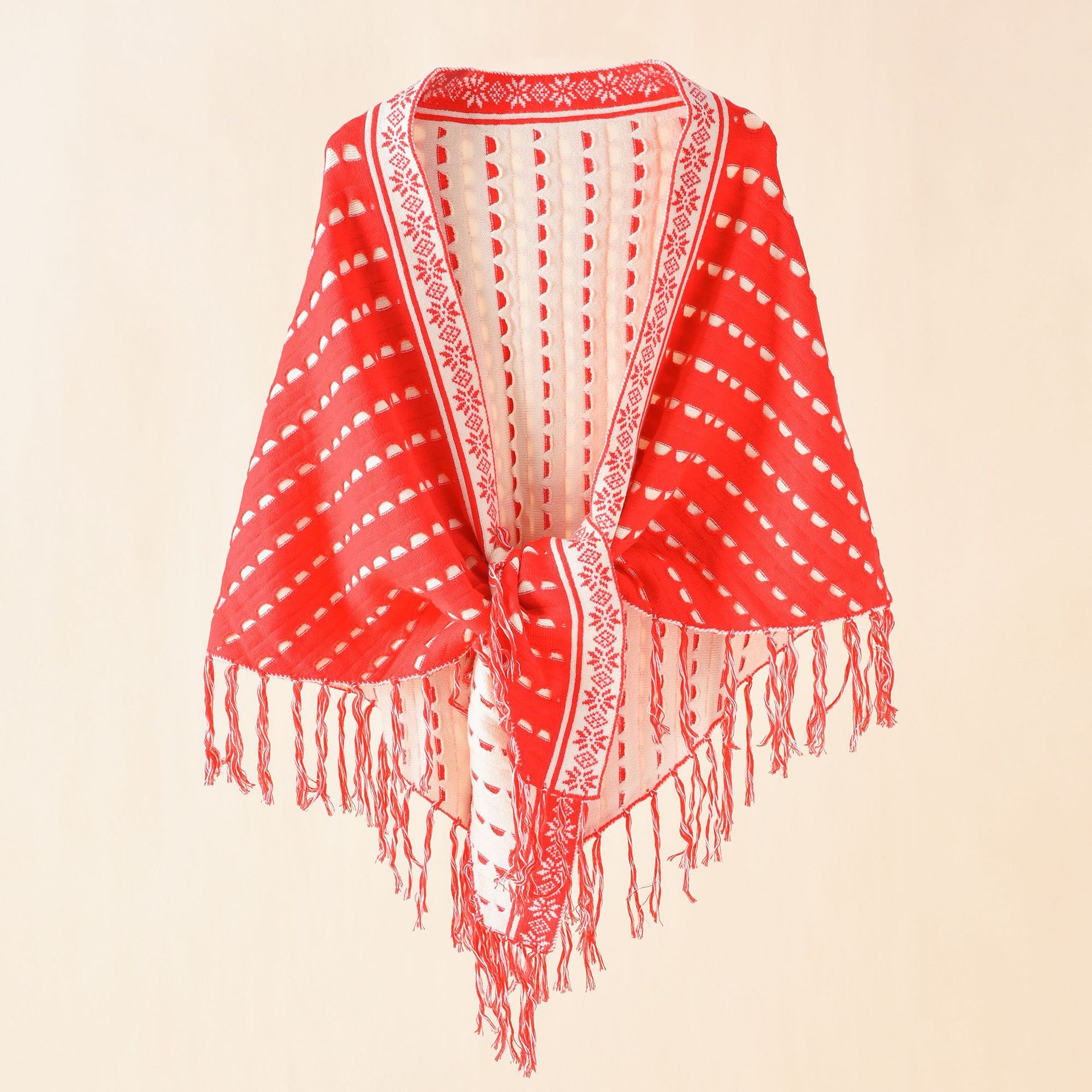 Chal de mujer primavera y otoño moda triángulo bufanda de punto de Cachemira invierno engrosado cálido chal de doble uso bufanda chal