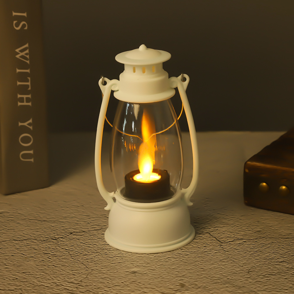 YC112 미디엄 물방울 심지 말 랜턴 [화이트]