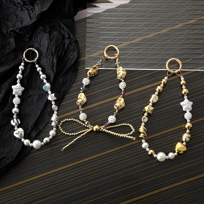 25g Weight Bag Pendant, Mobile Phone Chain, Keychain Classification 1 Piece Quantity Daily Occasion Beaded, Alloy Material Star, Heart Shape, Bow Knot Pattern Unisex Gender Modern Style, Classic Style Style Modern Style Classic Style Star Heart Shape Bow Knot Beaded Alloy Unisex Bag Pendant Mobile Phone Chain Keychain 无