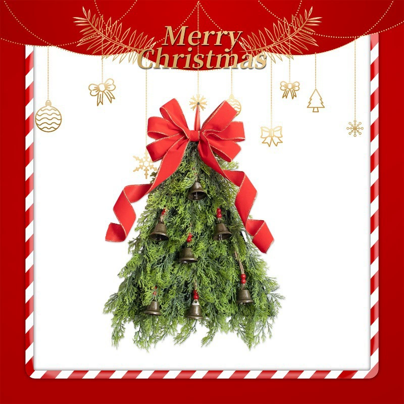 Трансграничная новая рождественская елка с бантиком венок праздничная вечеринка украшения симулятор настенный венок