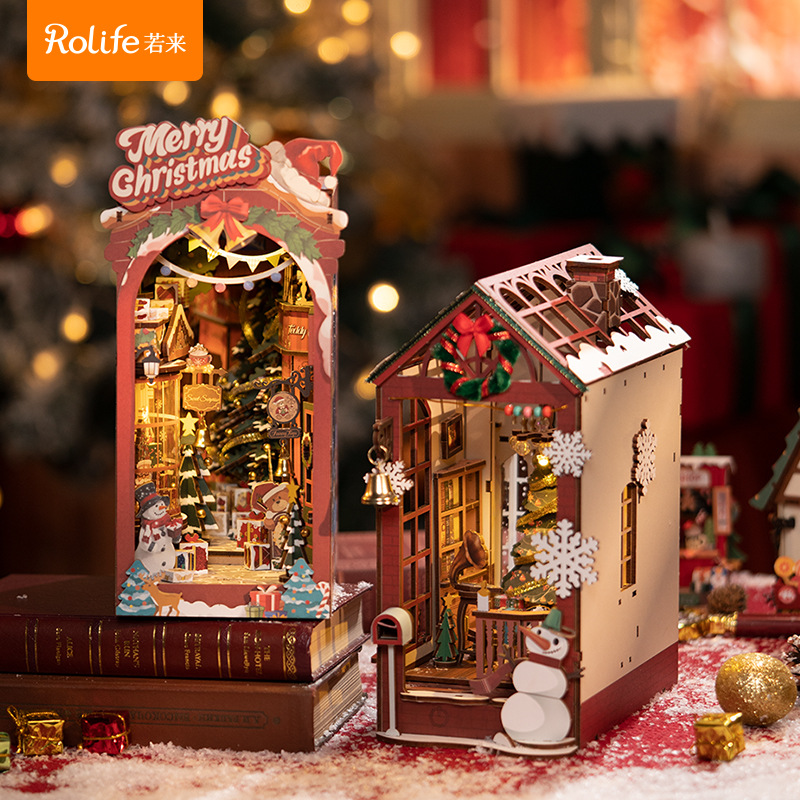 Rollife Ruo Lai Street View Set Book Li Diy House Book Room Secret Land Escritorio Decoración Juguetes Regalo de cumpleaños