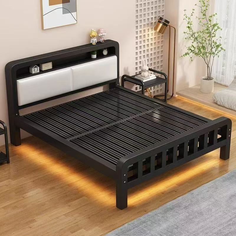 Iron Frame Bed, Double Iron Bed, Office Nap Bed, Thickened and Reinforced Single Bed, Simple Home Rental House Iron Bed