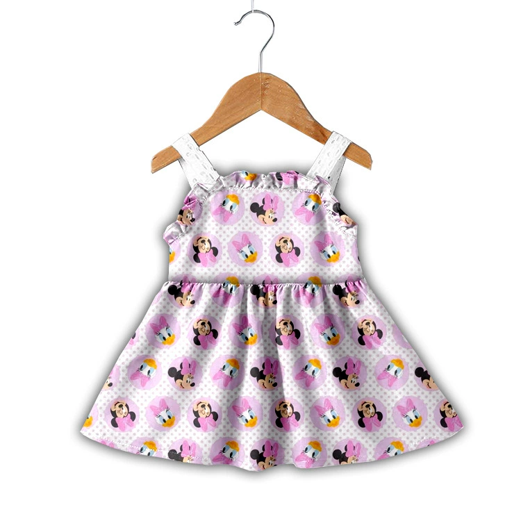 Летнее платье для девочек с принтом в стиле пэчворк, на бретелях, оптом, индивидуальный пошив, милое и симпатичное