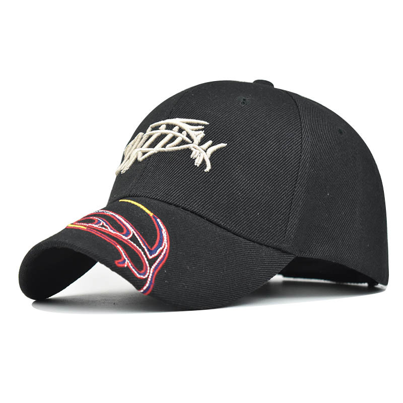 Nueva gorra de béisbol bordada tridimensional bordada en 3D para hombres y mujeres gorra de béisbol de camuflaje para peces al aire libre engrosada gorra de pico