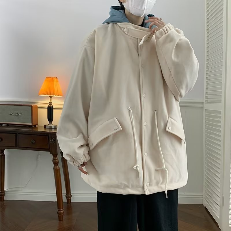 Chaqueta de dos piezas de estilo de Hong Kong para hombre, chaqueta de todo fósforo suelta casual de primavera y otoño, ropa de trabajo con capucha, pareja de moda, top de otoño