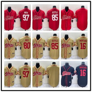 New Rugby Baseball Joint Suit 49ers 85#Kittle80#Rice97#BOSA Embroidered Jersey