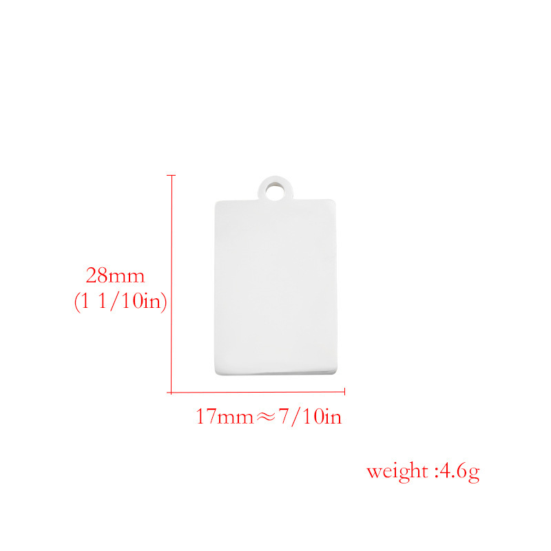 6g Weight Ion Plating (IP) Gold Plating Process Pendant Jewelry Making Type 18K Gold, Real Gold Plated Plating Material 1 Piece 304 Stainless Steel Ion Plating (IP) 18K Gold Real Gold Plated Customization Laser Engraving Rectangle Pendant Pendant