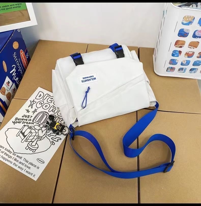 2024 primavera nuevo estudiante universitario pareja clase bolsa de lona diario cercanías simple crossbody mochila