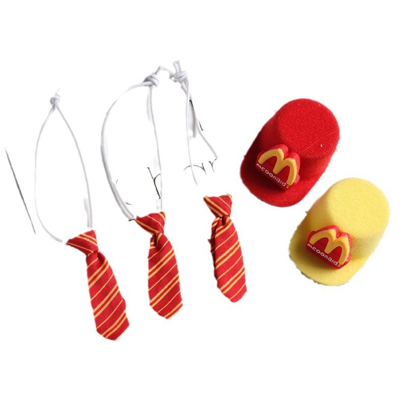 Housedoll accesorios muñeca corbata McDonald sombrero McDonald Highland corbata mini diy image 5
