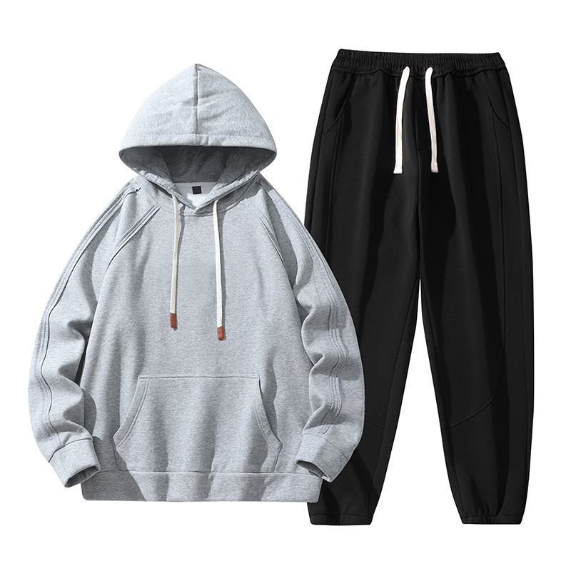 Traje de los hombres de primavera y otoño de diseño de moda traje suelto todo-fósforo suéter con capucha Pantalones deportivos casual traje de dos piezas