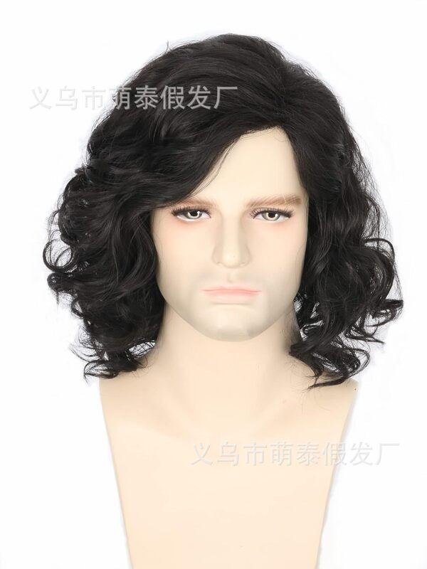 対外貿易プラットフォームのソースは男性のかつらが斜めになっている前髪の短いカールを提供しています。|undefined