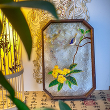 非遗掐丝珐琅diy手工材料包景泰蓝全套金丝茶盘摆件中国风花鸟