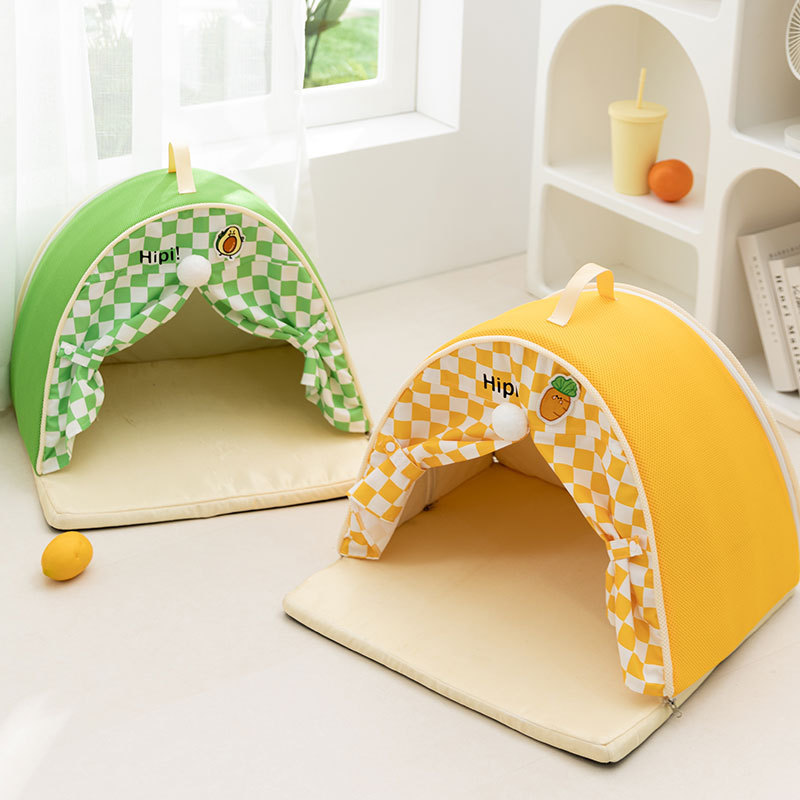 Summer Cool Tent Nest Sunshade Breathable Kennel Medium and Small Dog Teddy Bitter Panda Cat Nest Semi-Closed Pet Nest