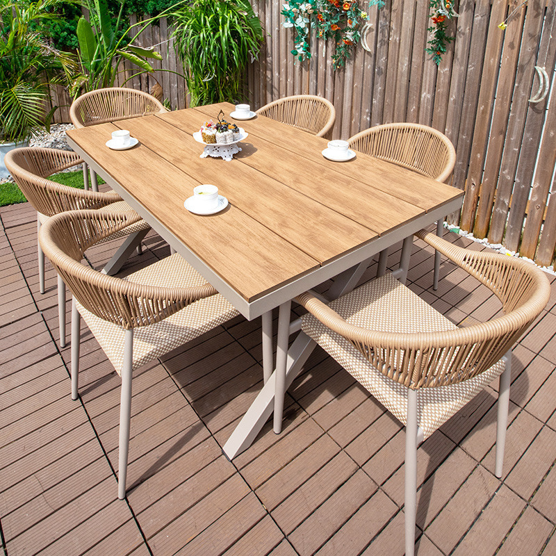 Outdoor Table and Chair Courtyard Villa Leisure Outdoor Balcony Rattan Chair Internet Celebration Waterproof Garden Outdoor Furniture Combination