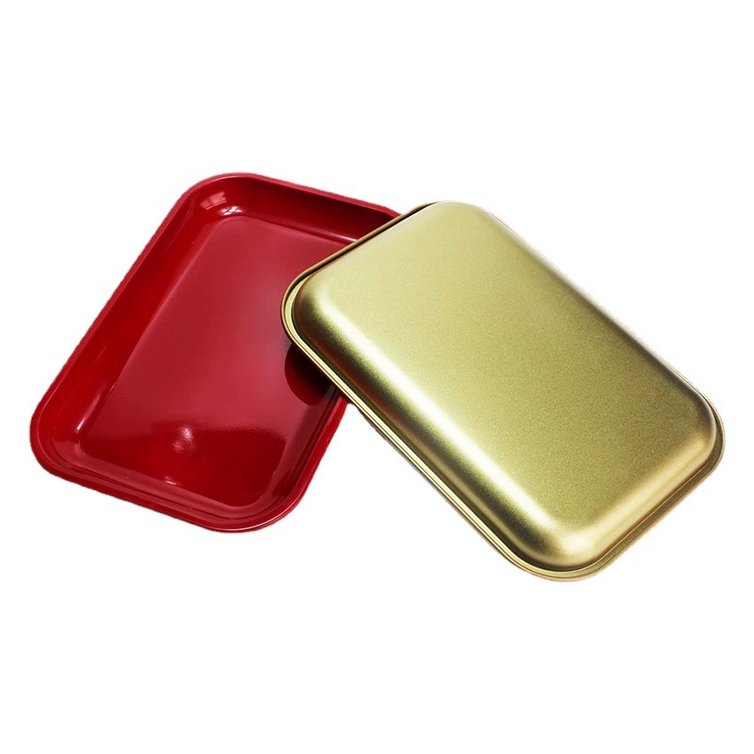 Металлический квадратный поднос для сигарет, большой лоток для хранения, подарочная упаковка, коробка для хранения самокруток