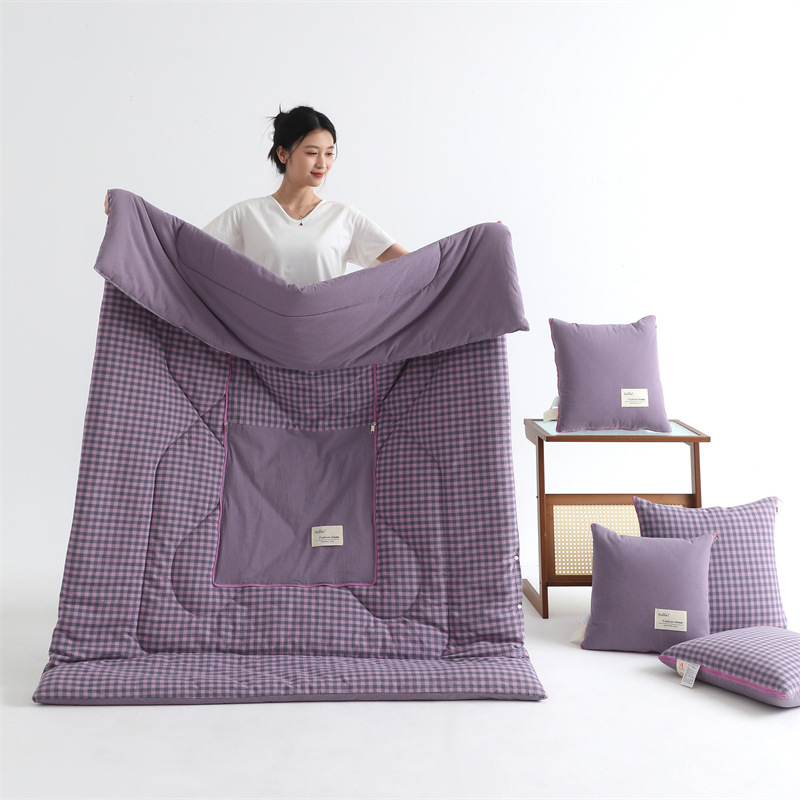 순면 베개 이불 겸용 에어컨 담요 낮잠 사무실 베개 이불 자동차 베개 접이식 투인원