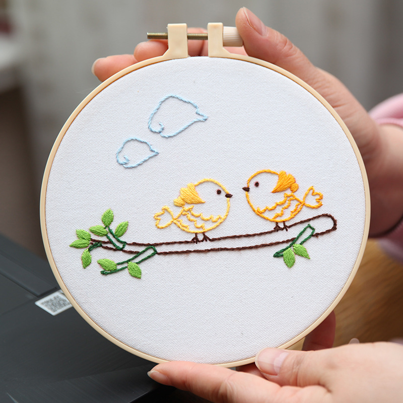 Lindo conejo bordado DIY colgando pintura de los niños Lu bordado puntada primaria práctica punto cruz dibujos animados pequeños adornos de animales