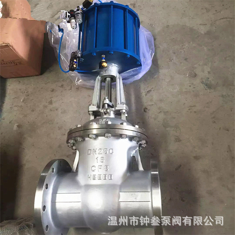 Z641H-16P DN500 单闸板气动法兰闸阀 不锈钢气动法兰楔式闸阀