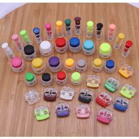 批发彩色塑料弹簧扣两孔猪鼻扣羽绒服外衣抽绳扣透明裤扣蘑菇扣