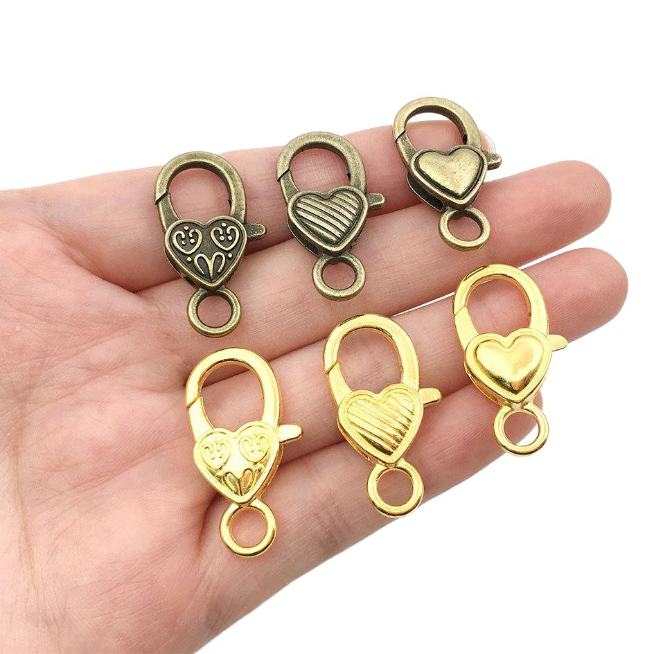 Melocotón hebilla de langosta en forma de corazón accesorios de llavero bricolaje hardware de equipaje hebilla de langosta en forma de corazón de aleación de zinc