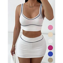 D 43851 Sexy Crop Top Skirt Set ¶Ě���Ķ�ȹ �W���羳