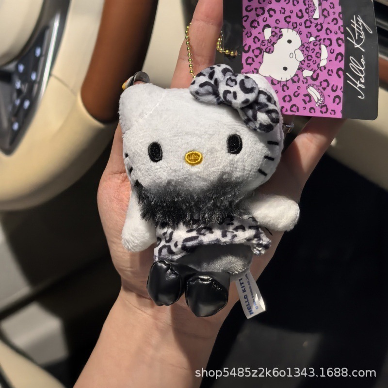 黑色草帽kitty帽宝宝挂件爱心扣公仔玩偶可爱赫本风挂饰钥匙扣|undefined