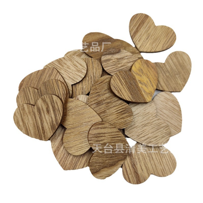 42*30mm retro madera de paulownia corazón de melocotón botón de madera adornos colgantes decorativos accesorios de corazón de melocotón 100 piezas por paquete