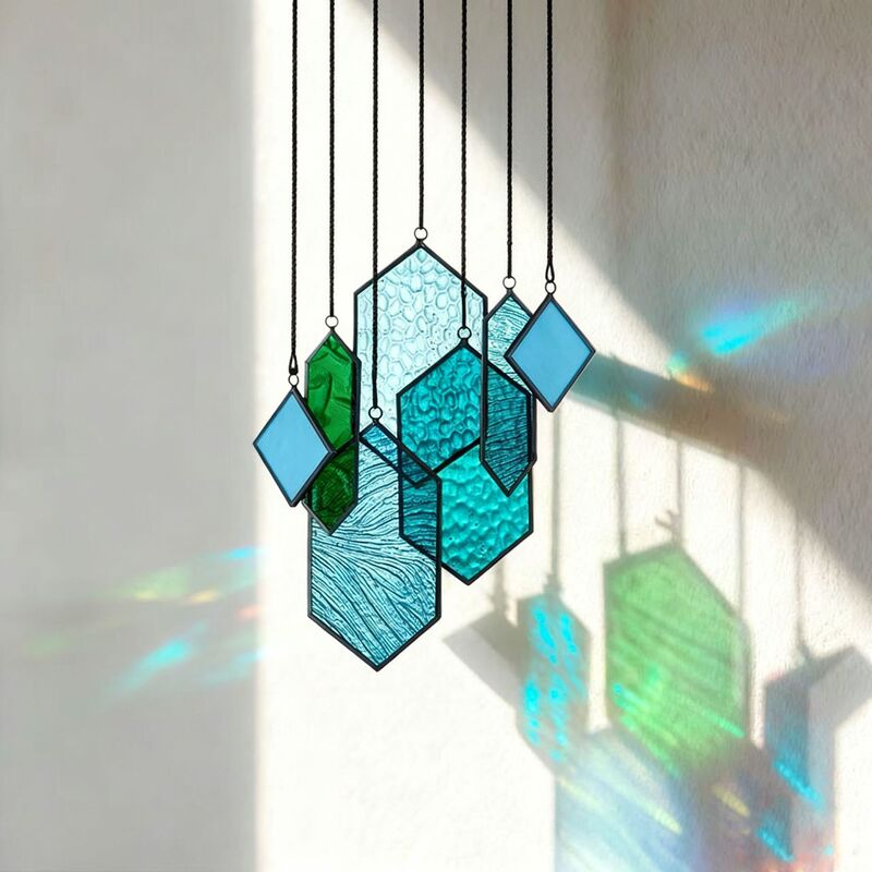 Glass Home Decor Hanging Sun Catcher Handmade Window Blind Glass Ornament Glass Wind Chime Pendant