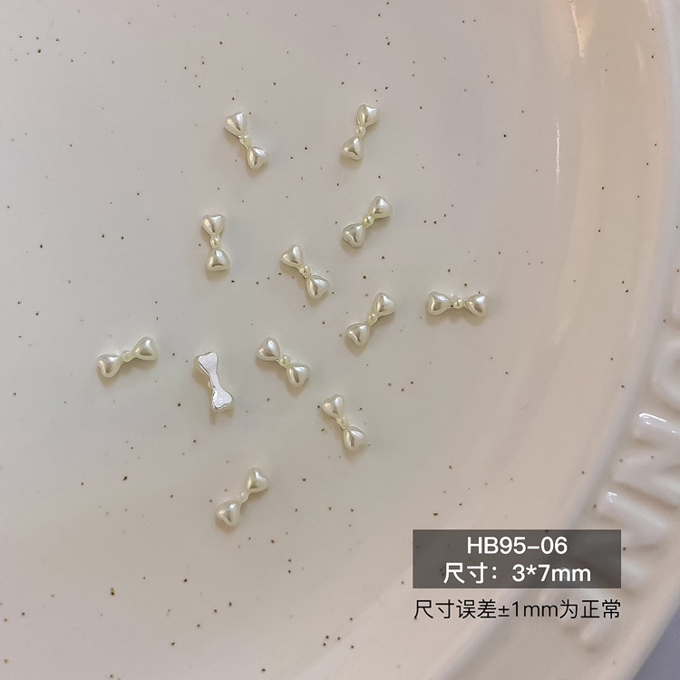 新款芭蕾风珍珠蝴蝶结饰品镶钻珍珠飘带百搭法式立体彩色领结|undefined