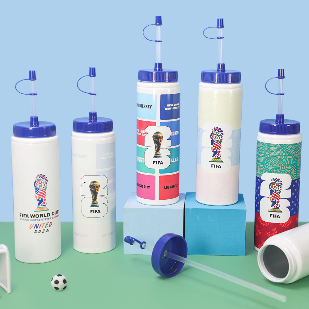 工厂批发750ml单层铝制水瓶户外运动世界足球礼品杯定制变色铝壶