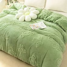 冬季塔芙绒被套双面加厚牛奶绒被罩加绒被套双人被套绒毯子学生