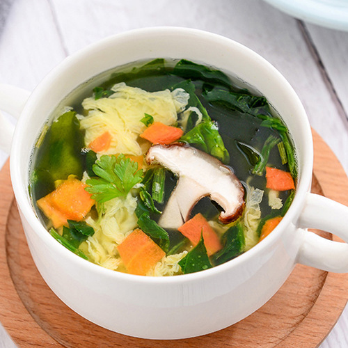 Suber soup 8g cup spinach egg drop soup seaweed egg drop soup five flavors instant soup brewing ready to eat