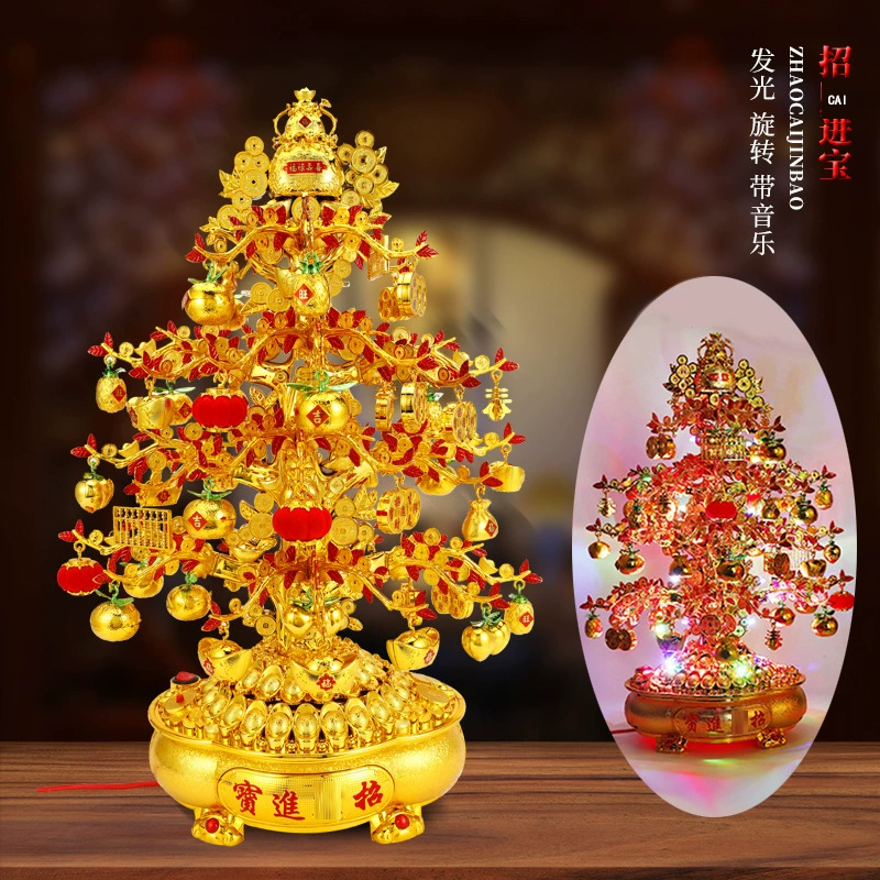 Праздничный рог изобилия, денежное дерево с музыкой, вращающийся слиток