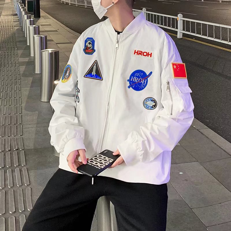 Pilot jacket men's spring and autumn 2022 new baseball uniform men's and women's trendy loose casual astronaut jacket Pilot jacket men's spring and autumn 2022 new baseball uniform men's and women's trendy loose casual astronaut jacket