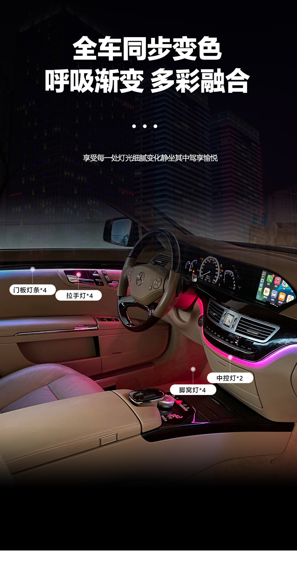 Car ambient lighting for Mercedes-Benz S-Class - W221 - 2005-2013