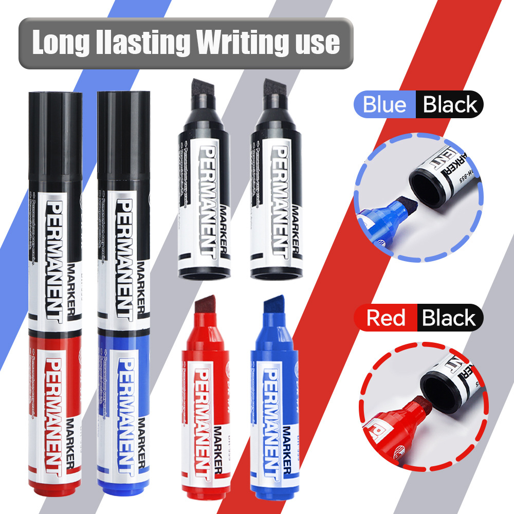 Transfronterizos 10MM pluma multi-sección marcador conjunto impermeable no se desvanece conveniente pluma de cabeza grande negro no borrable pluma negra