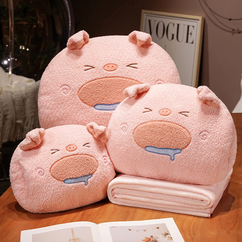 Lindo foodie de dibujos animados cálido mano almohada manta suave glutinoso casual sofá de felpa Oficina siesta chal de felpa femenina masculina