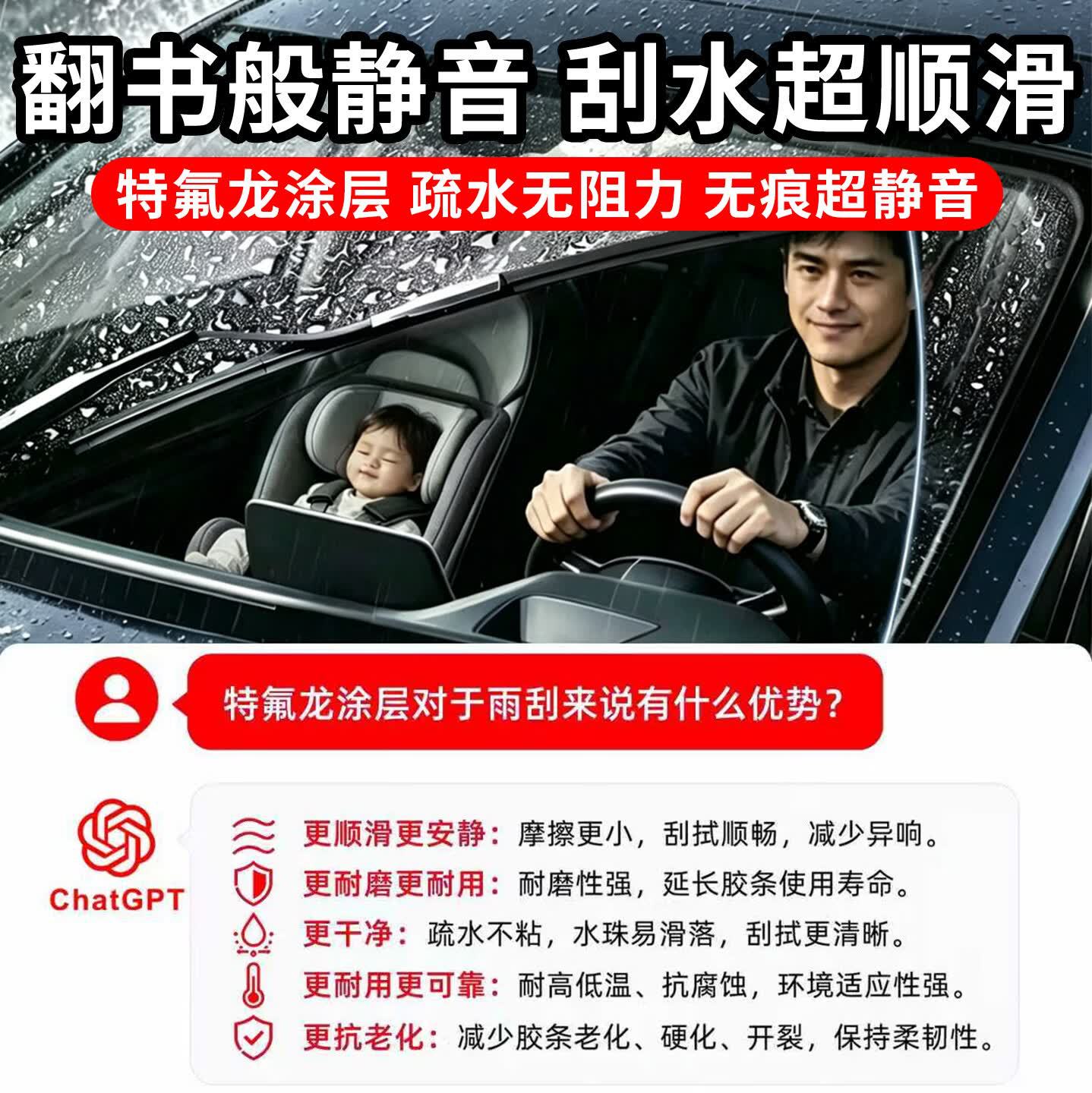 Suitable for Toyota Corolla, Reiz, Vios, Rongfang wipers, original factory rubber strips, frameless silent blades