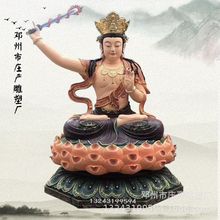 普贤菩萨坐骑六牙白象极彩树脂塑像 四大菩萨彩绘佛像高清图片