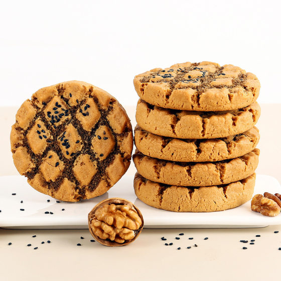 Sihuameng-Tiegun Yam Walnut Crisp Sandwich Substitute Cake Cake Black Sesame Peach Crisp 500 g/Box Wholesale