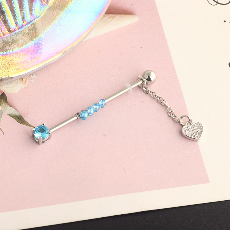 Stainless Steel Industrial Ear Long Rod Body Piercing Ear Bone Nail Export Jewelry detail image 13