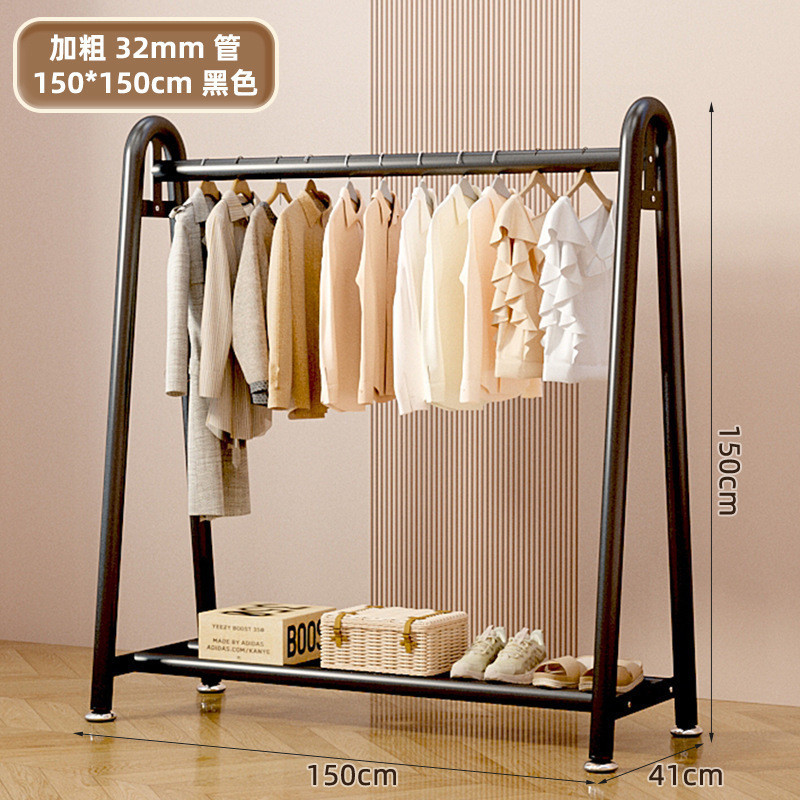 녹슬지 않는 탄소강 | 빅맥 3.2CM 두꺼운 파이프 직경 | 대기 블랙 - 대용량 저장 [150CM*150CM] 단일 레이어 모델