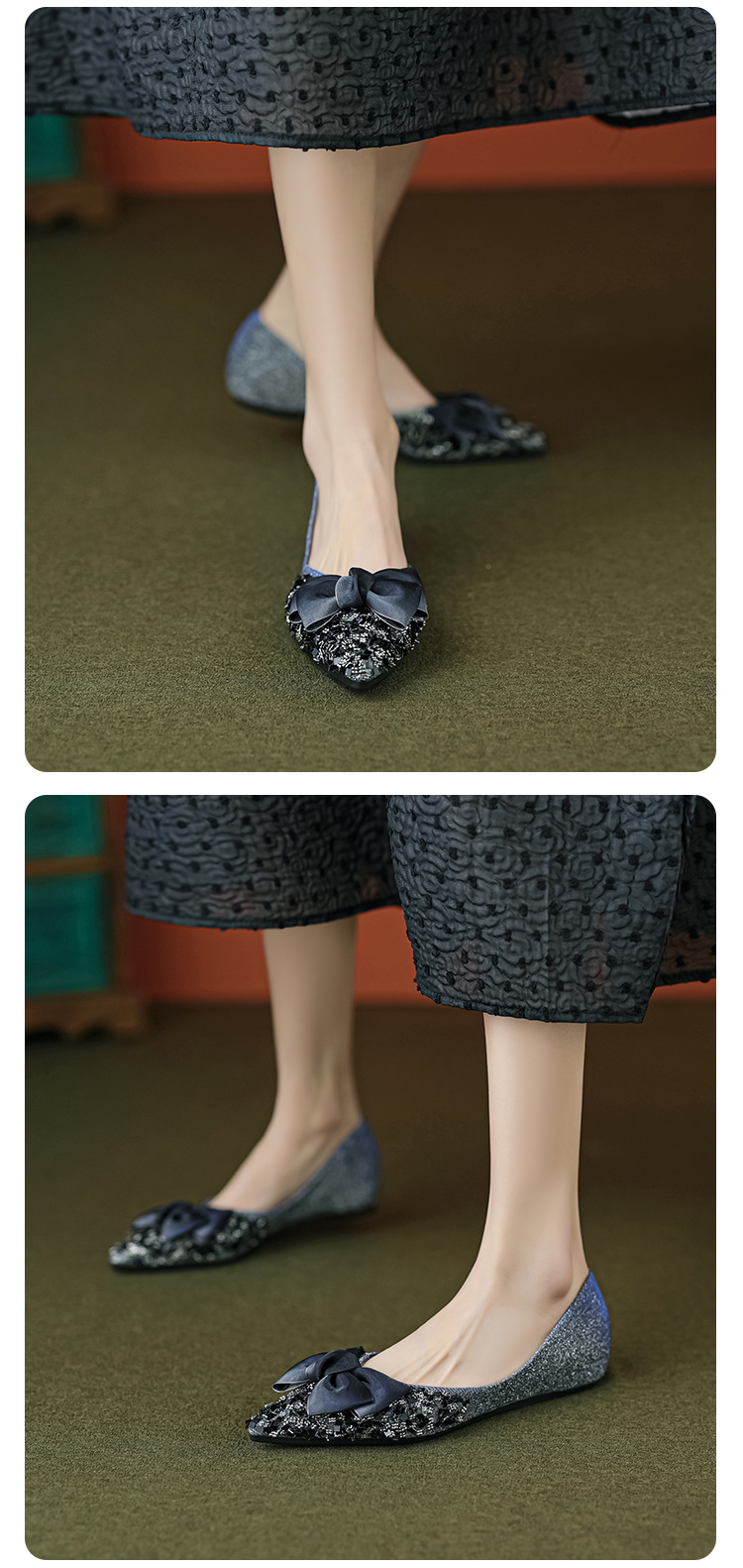 Punta piatta suola singola scarpa da donna arco 2024 nuovo un piede acqua diamante scoop scarpe da donna suola morbida bocca poco profonda scarpe da donna di grandi dimensioni_voghion.com