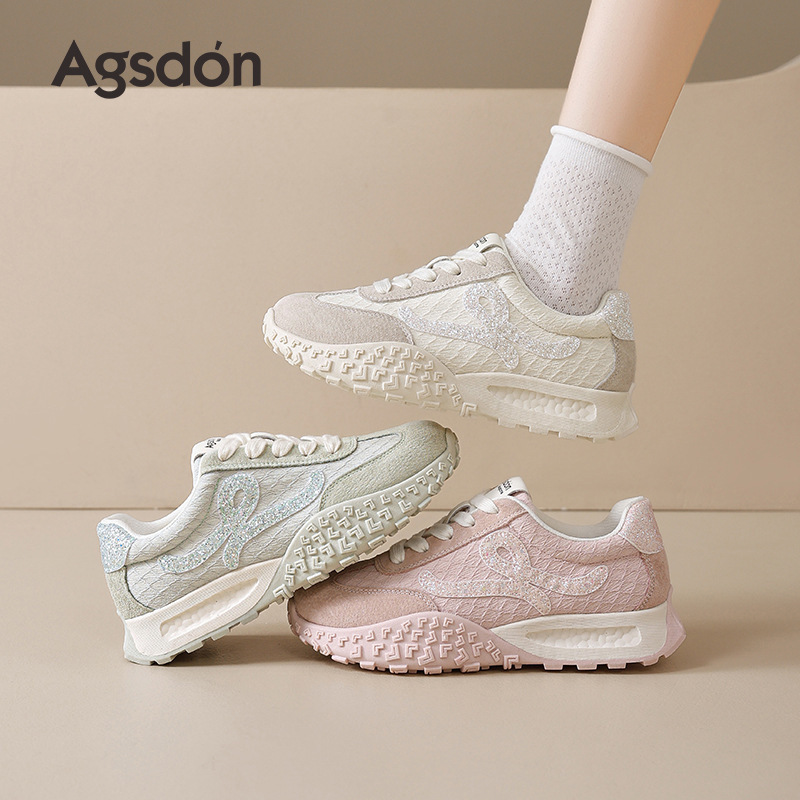 Augushiden バレエトレーニングシューズ女性のための 2025 新しい夏ワッフルフォレストシューズ厚底カジュアルスポーツ白靴|undefined