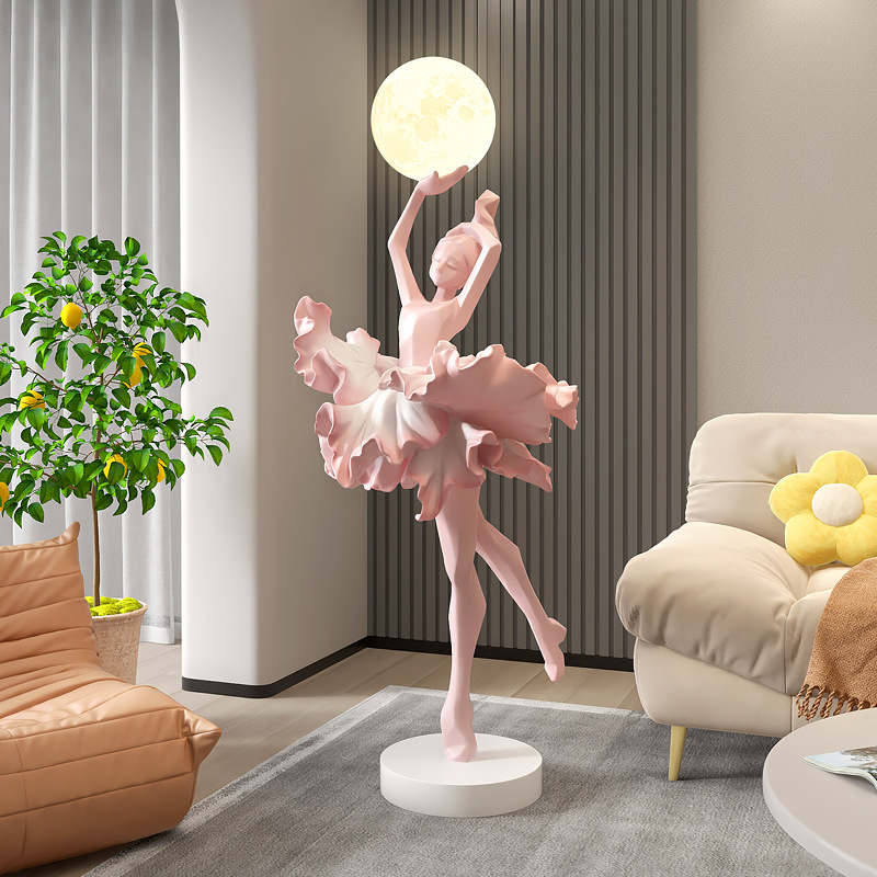 女孩艺术大摆件意式抽象雕塑落地芭蕾酒店大堂创意客厅装饰品