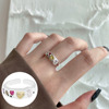 Bamboo retro fashionable ring, zirconium, Korean style, silver 925 sample, simple and elegant design, on index finger